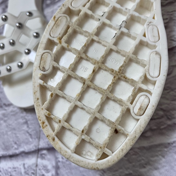 Vince Camuto white & silver studded sandals - Picture 4 of 5